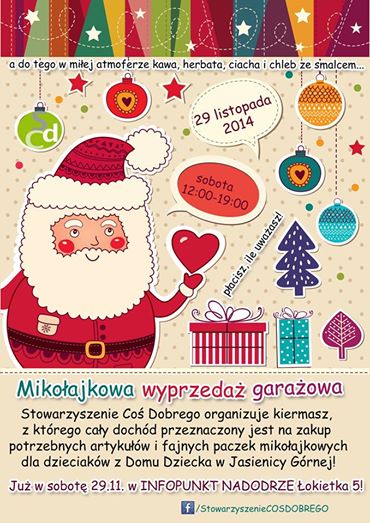 Kiermasz Mikołajkowa wyprzedaz garażowa